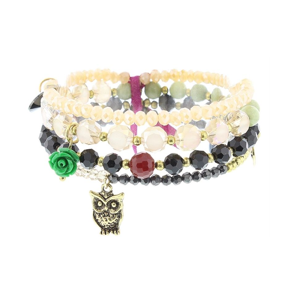 BRACELET 4 STRAPS BEADS