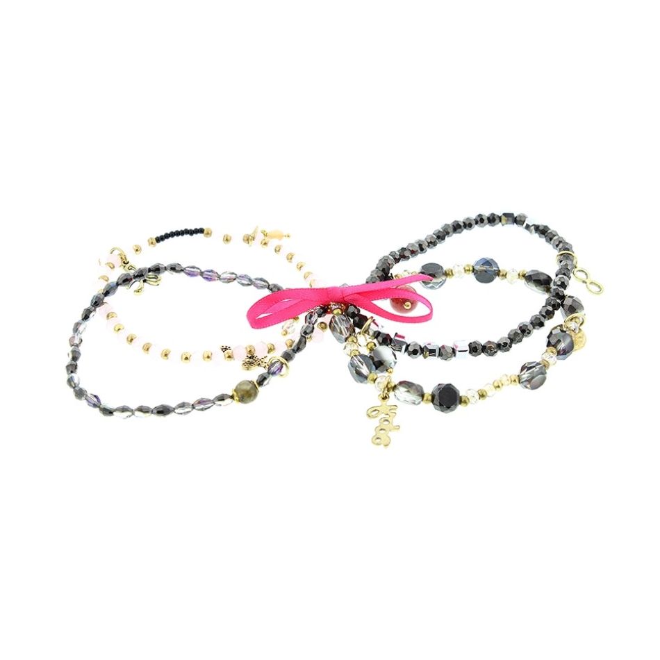BRACELET 4 STRAPS BEADS
