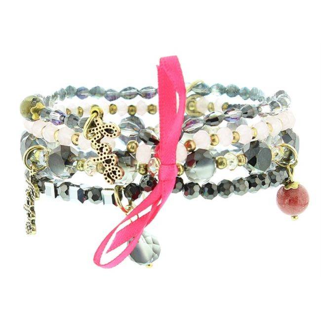 PULSERA 4 TIRAS CUENTAS