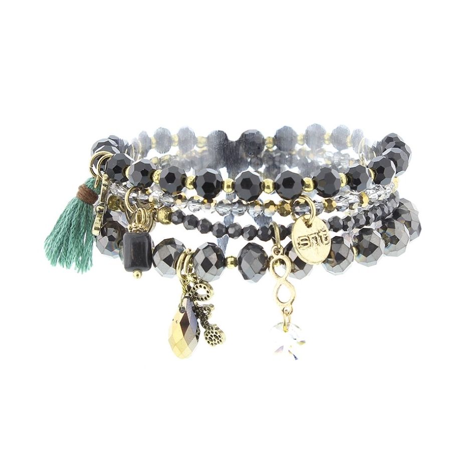 BRACELET 4 STRAPS BEADS