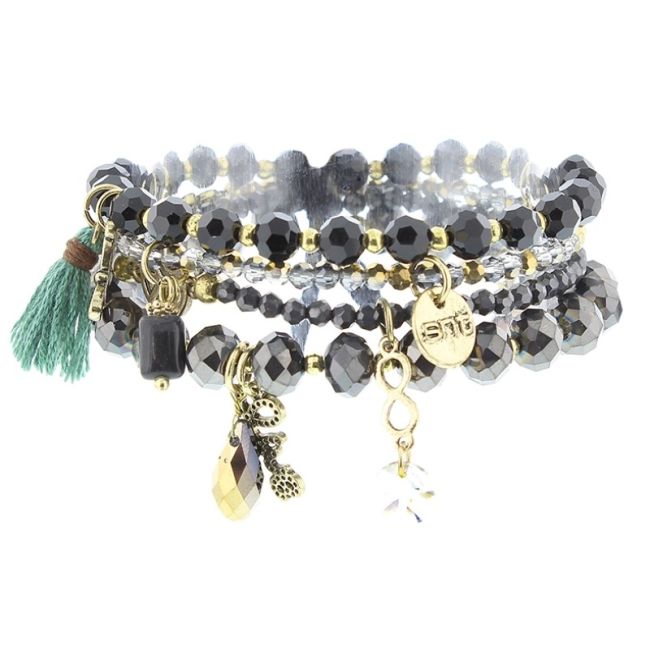 BRACELET 4 STRAPS BEADS