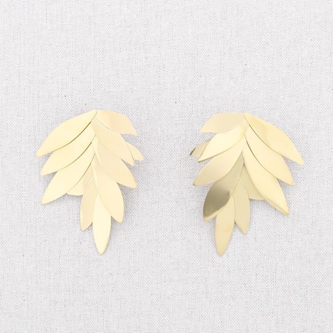 LEAF STEEL EARRINGS
