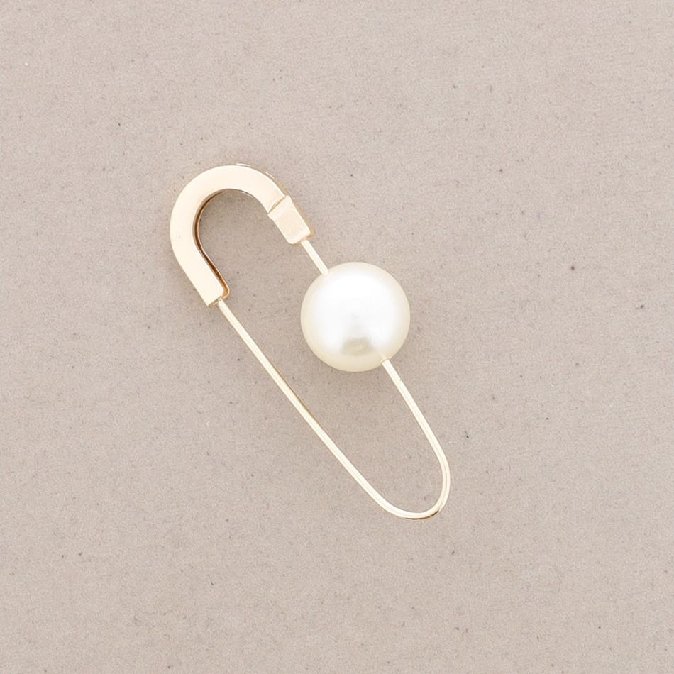 BROCHE IMPERDIBLE 6.5CM BOLA IMITACIÓN PERLA
