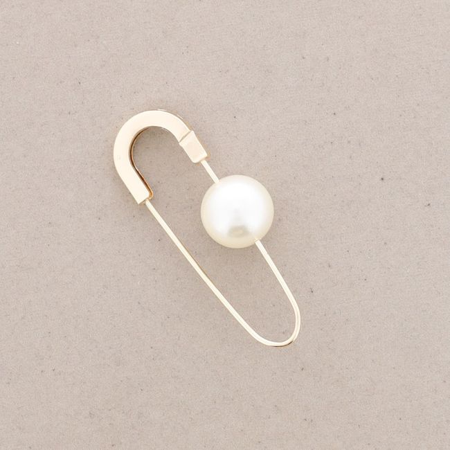 BROCHE IMPERDIBLE 6.5CM BOLA IMITACIÓN PERLA
