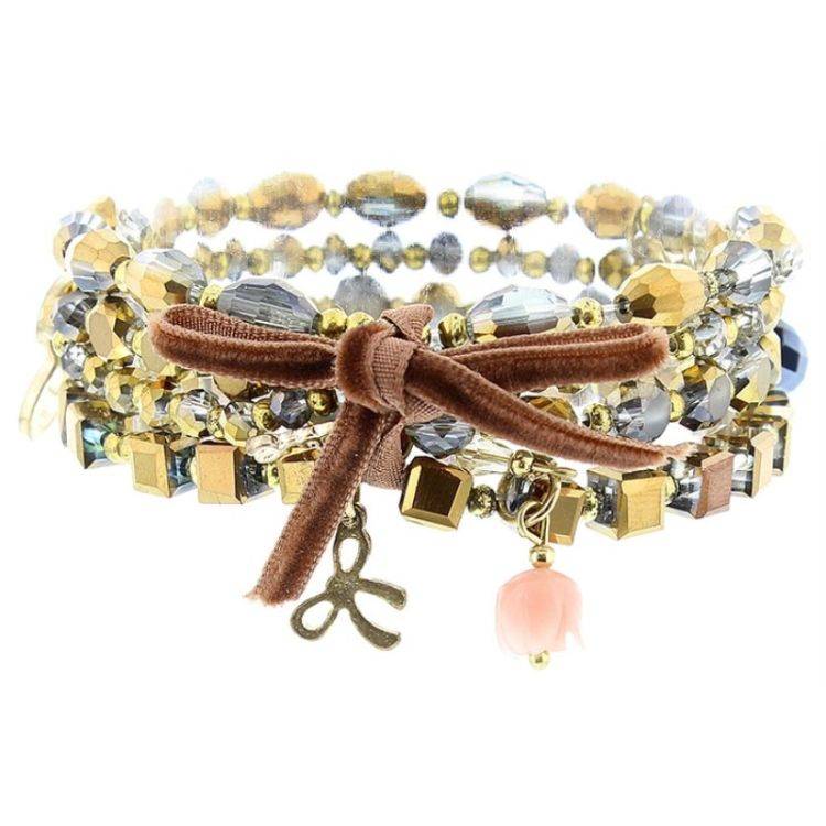 BRACELET 4 STRAPS BEADS