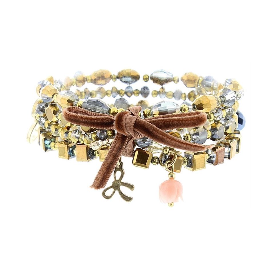 PULSERA 4 TIRAS CUENTAS