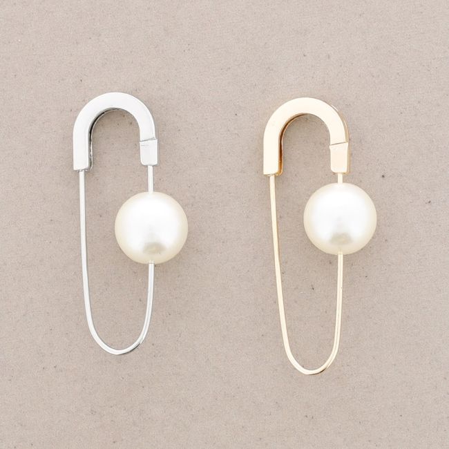 BROCHE IMPERDIBLE 6.5CM BOLA IMITACIÓN PERLA