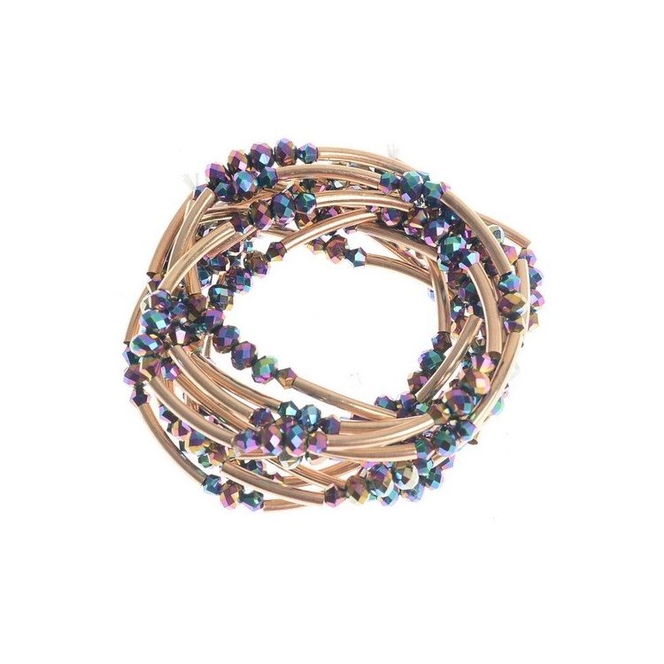PULSERA TUBITOS CUENTAS FACETADAS