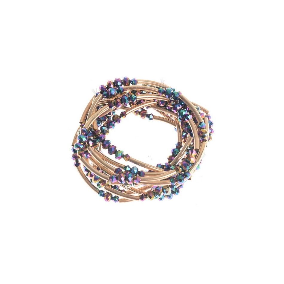 PULSERA TUBITOS CUENTAS FACETADAS