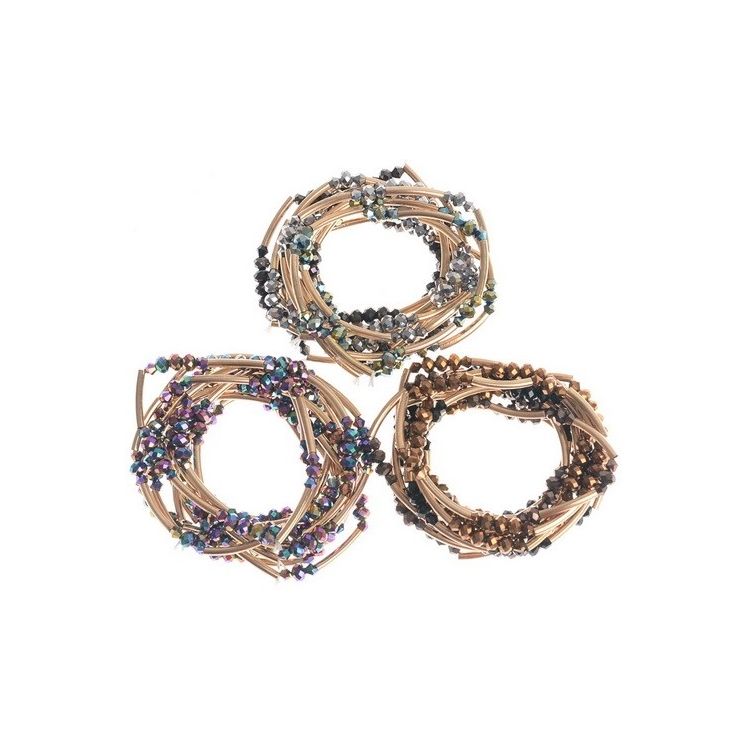 PULSERA TUBITOS CUENTAS FACETADAS 2