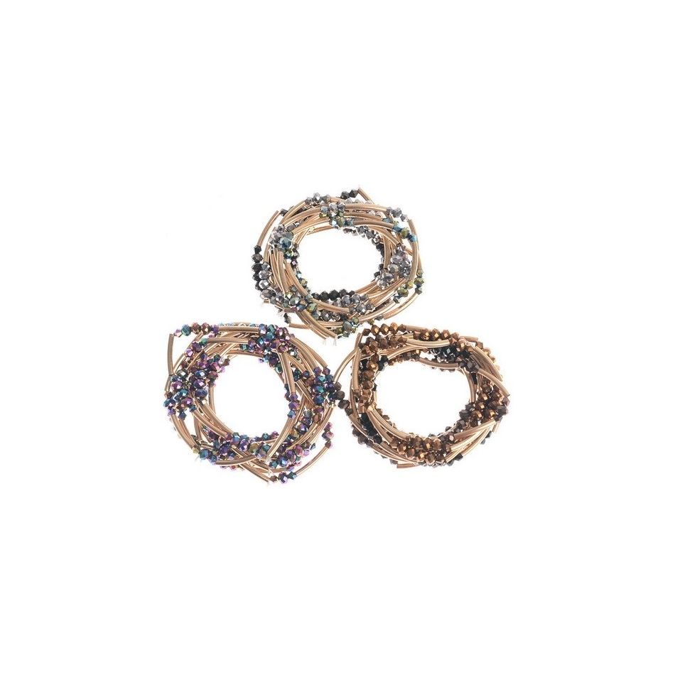 TUBES BRACELET WITH FACETED BEADS