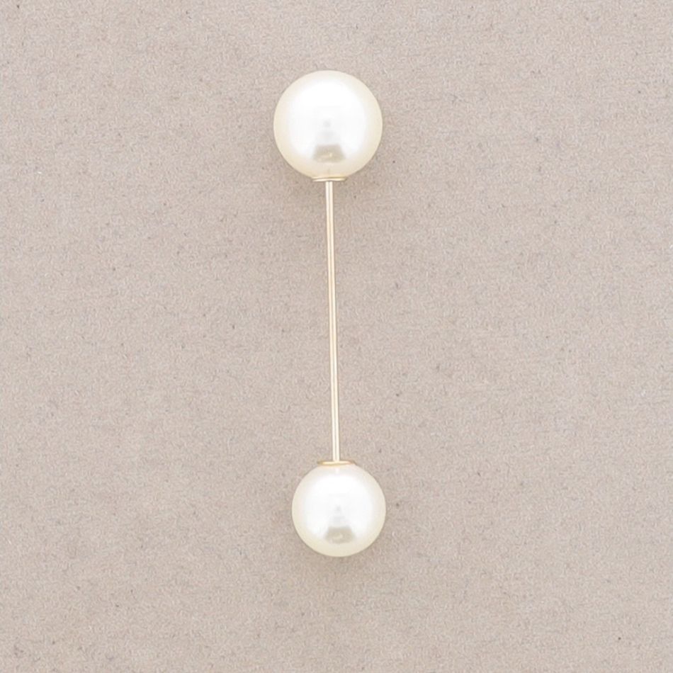 BROCHE ALFILER 5CM DOBLE BOLA IMITACIÓN PERLA