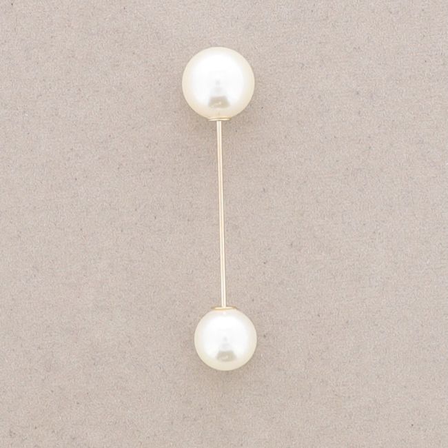 BROCHE ALFILER 5CM DOBLE BOLA IMITACIÓN PERLA
