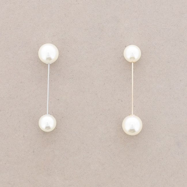 BROCHE ALFILER 5CM DOBLE BOLA IMITACIÓN PERLA