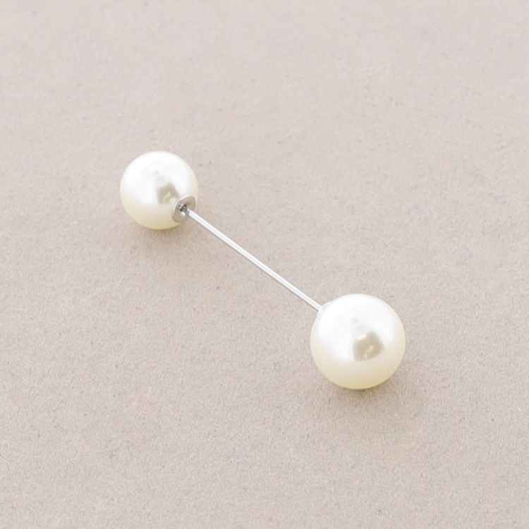 BROCHE ALFILER 5CM DOBLE BOLA IMITACIÓN PERLA 2