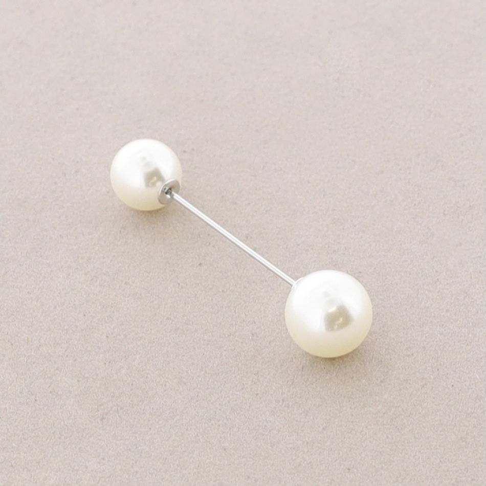BROCHE ALFILER 5CM DOBLE BOLA IMITACIÓN PERLA