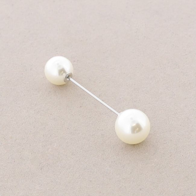 BROCHE ALFILER 5CM DOBLE BOLA IMITACIÓN PERLA