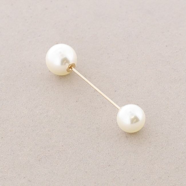 BROCHE ALFILER 5CM DOBLE BOLA IMITACIÓN PERLA