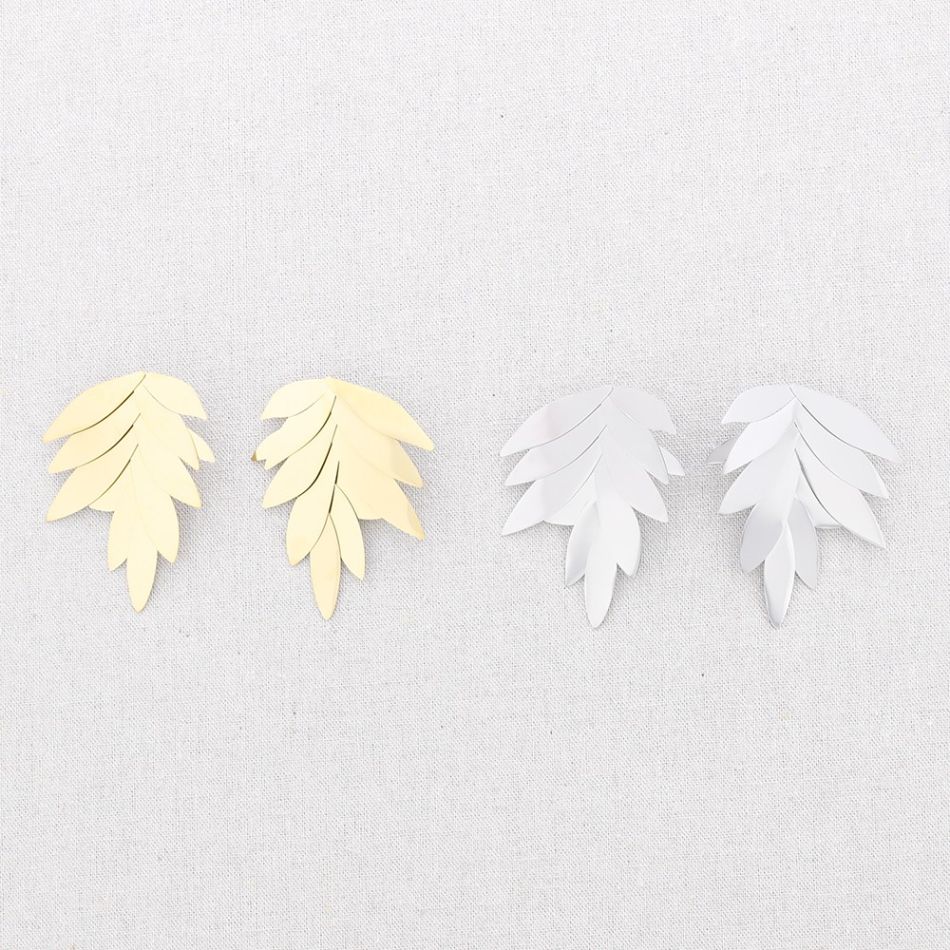 PENDIENTES ACERO HOJAS