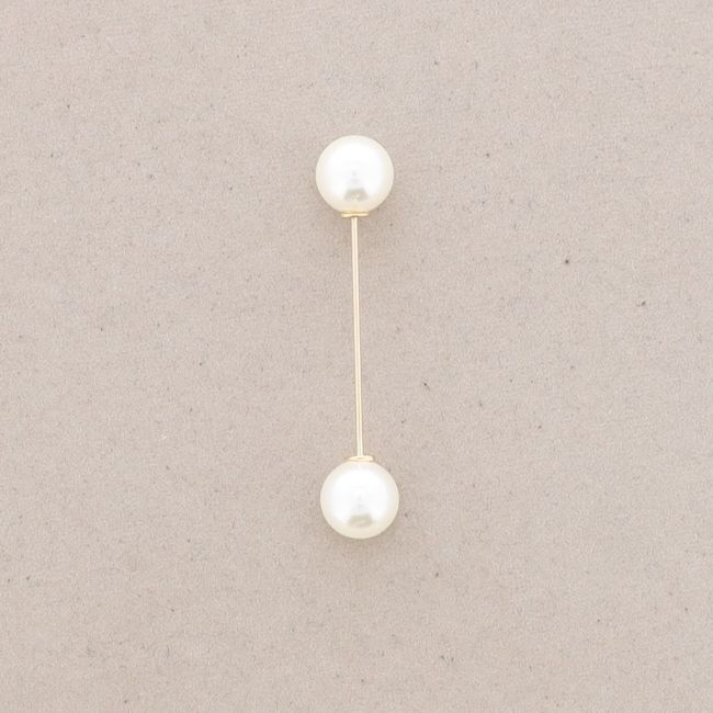 BROCHE ALFILER 6CM DOBLE BOLA IMITACIÓN PERLA