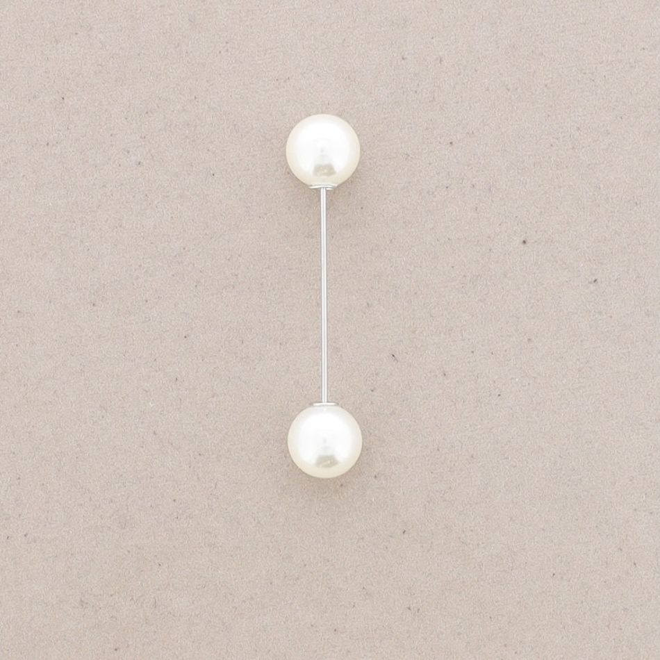 PIN BROOCH 6CM DOUBLE BALL IMITATION PEARL