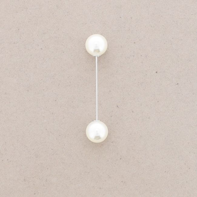 BROCHE ALFILER 6CM DOBLE BOLA IMITACIÓN PERLA