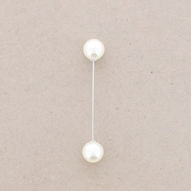 PIN BROOCH 7CM DOUBLE BALL IMITATION PEARL