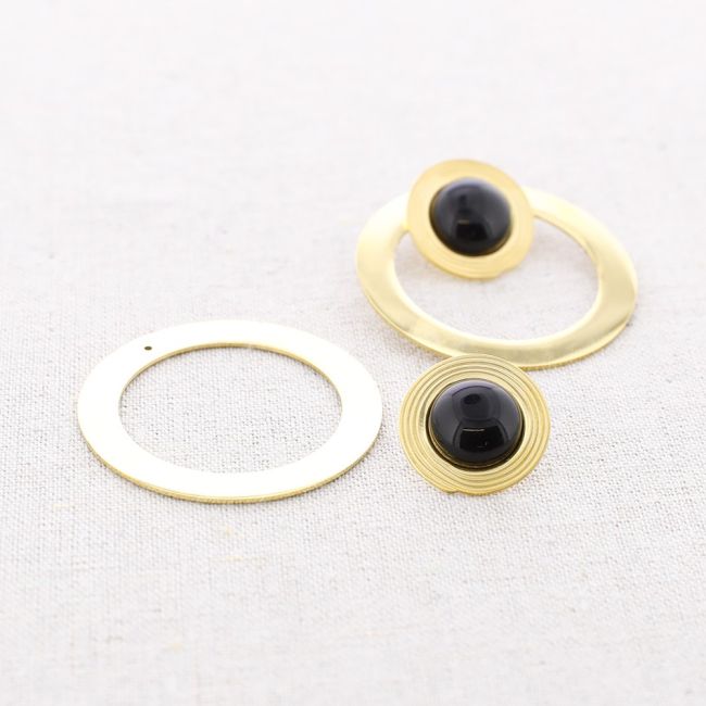 PENDIENTES ACERO ANILLA PIEDRA