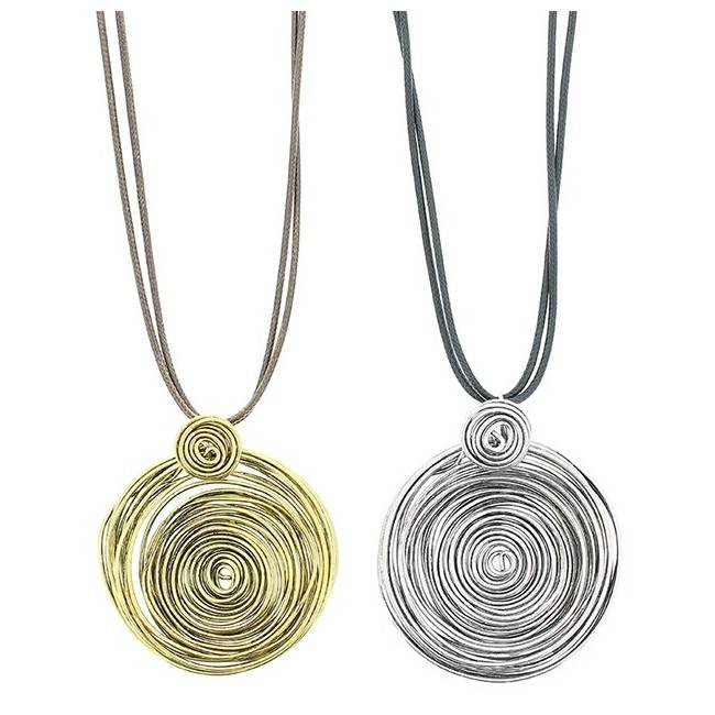 LONG PENDANT NECKLACE SPIRALS