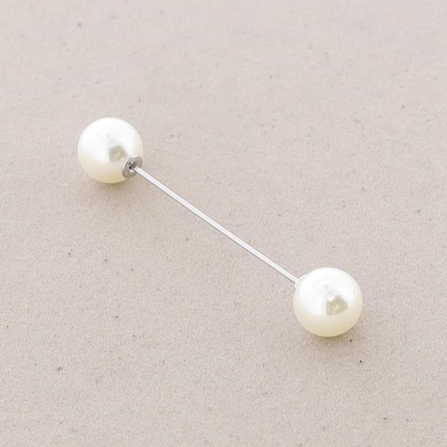 PIN BROOCH 7CM DOUBLE BALL IMITATION PEARL