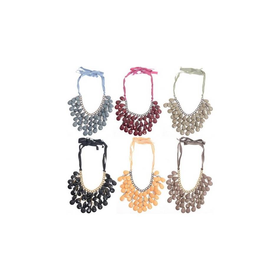 SHORT NECKLACE WITH FACETED BEADS