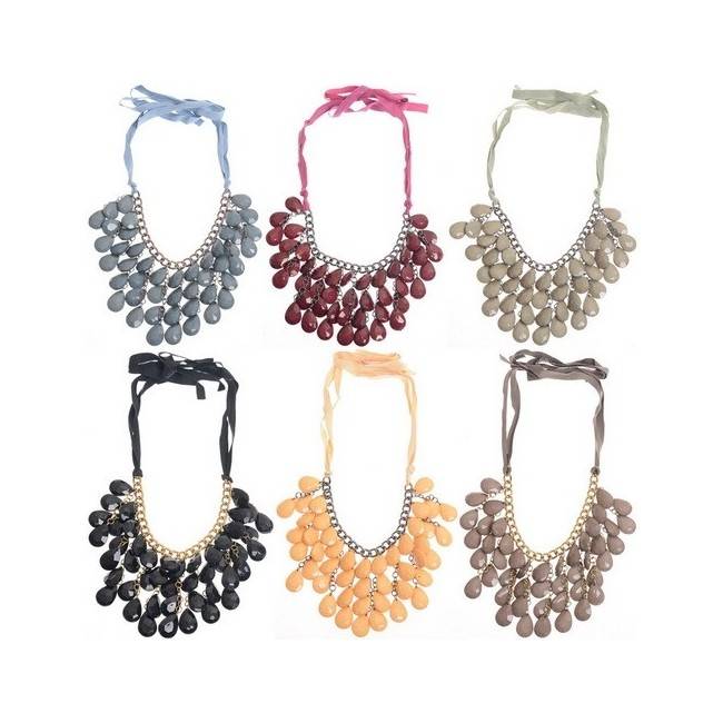 SHORT NECKLACE WITH FACETED BEADS