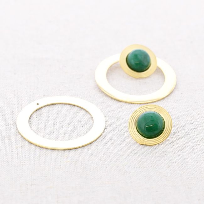 PENDIENTES ACERO ANILLA PIEDRA