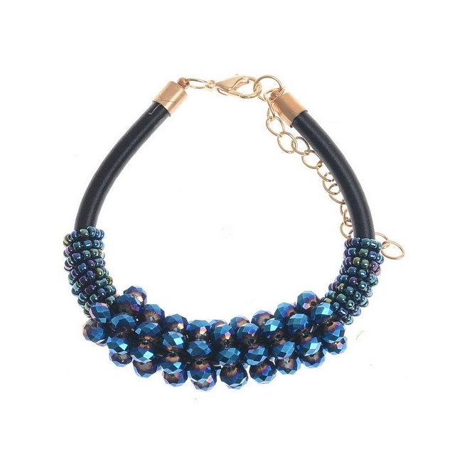 BEADED LEATHER BRACELET