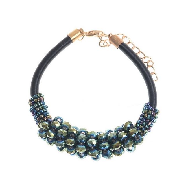 BEADED LEATHER BRACELET