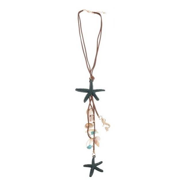 LONG PENDANT NECKLACE MARINE MOTIVES