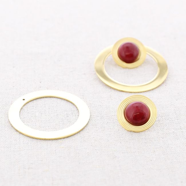 STONE RING STEEL EARRINGS
