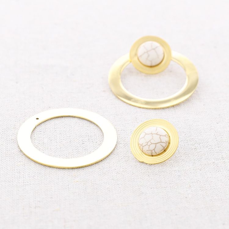 PENDIENTES ACERO ANILLA PIEDRA 2