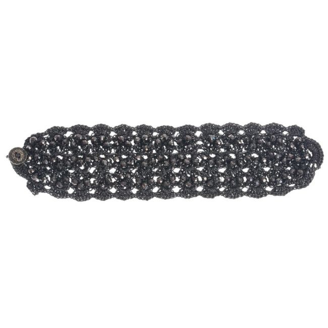 PULSERA TEJIDA CRISTALES FACETADOS