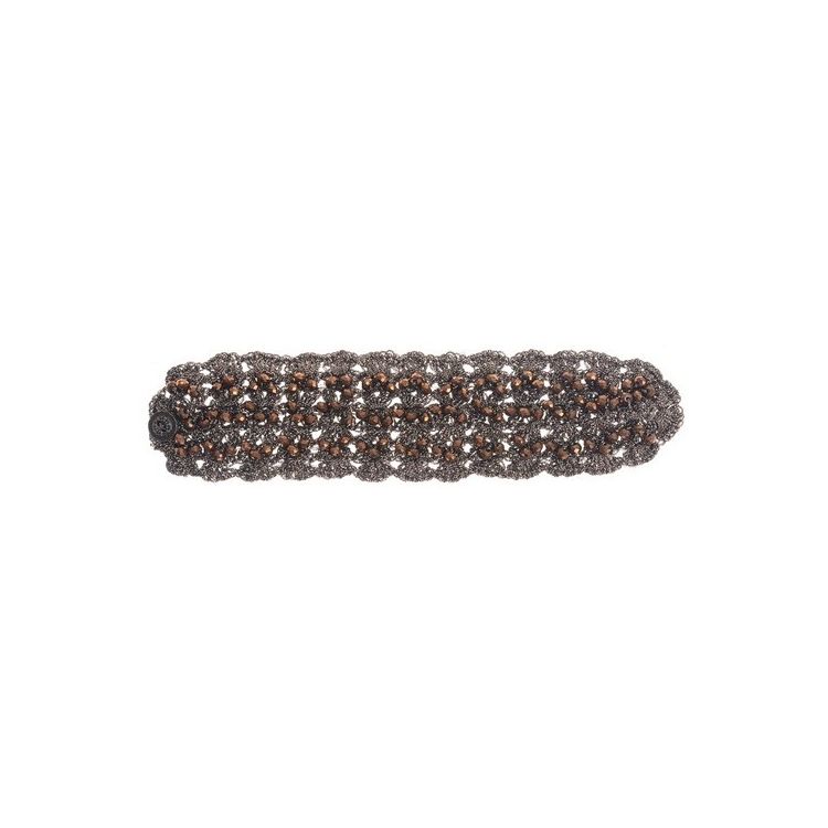 PULSERA TEJIDA CRISTALES FACETADOS