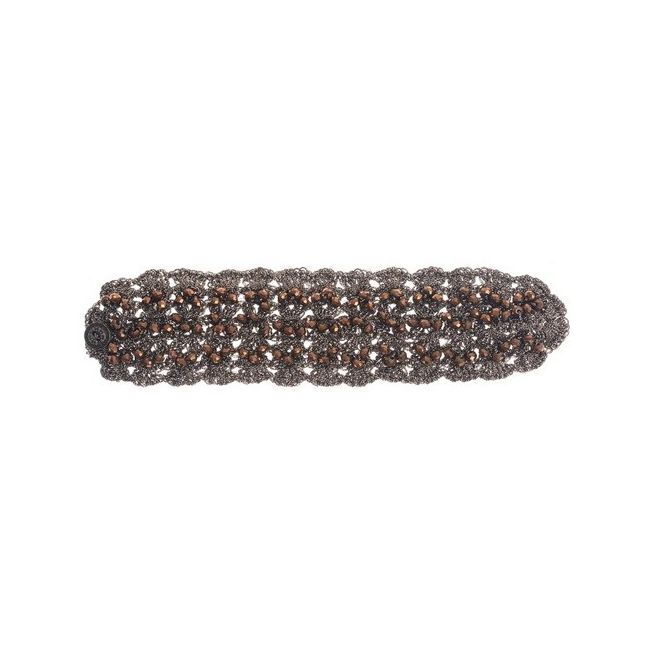 PULSERA TEJIDA CRISTALES FACETADOS