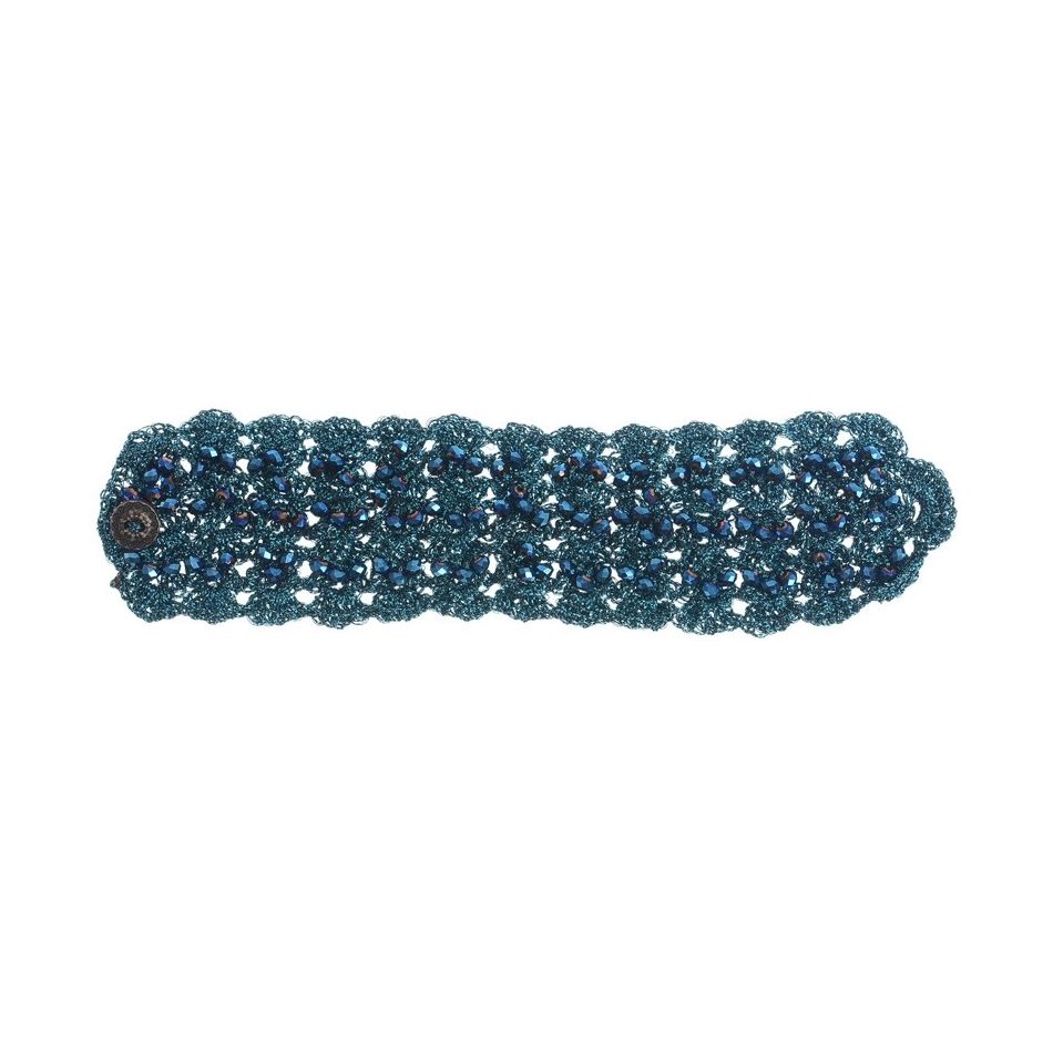 WOVEN BRACELET WITH FACETED CRYSTALS