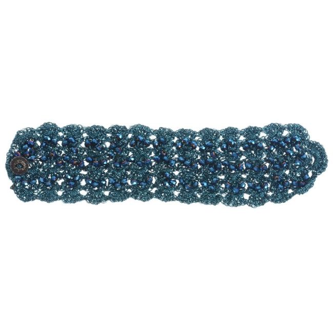 PULSERA TEJIDA CRISTALES FACETADOS