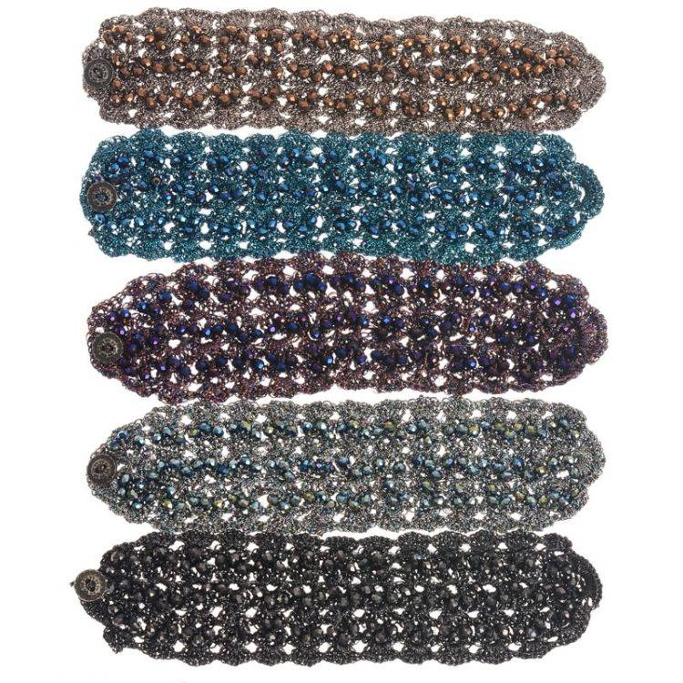 PULSERA TEJIDA CRISTALES FACETADOS 2