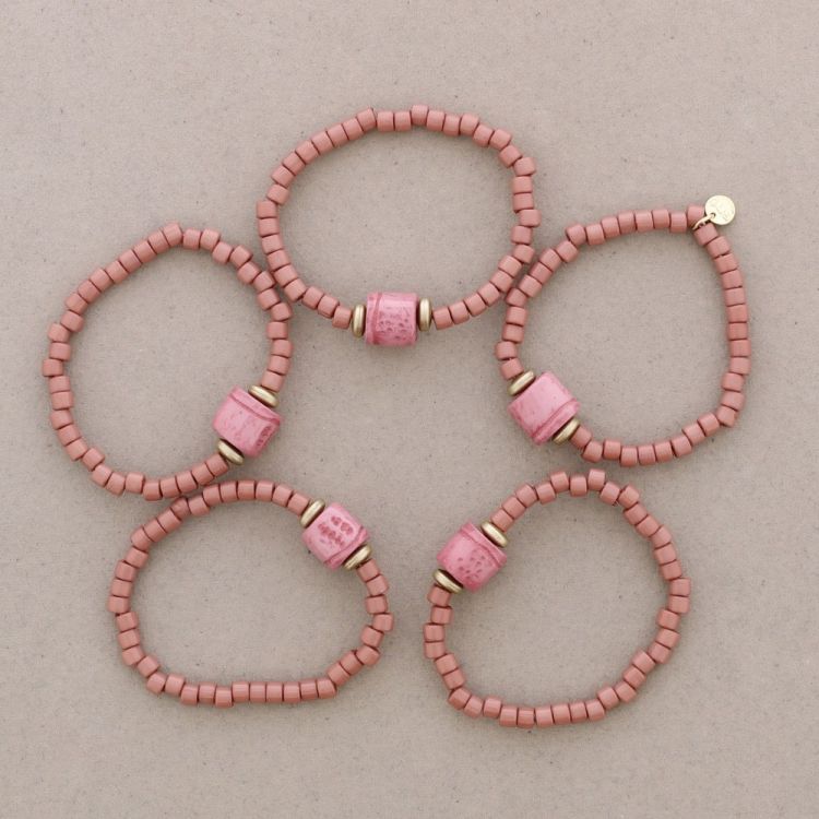 ELASTIC BRACELET 5 STRAPS WITH RESIN BEADS