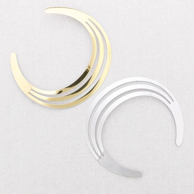 THREE STRIPS STEEL SHORT NECKLACE