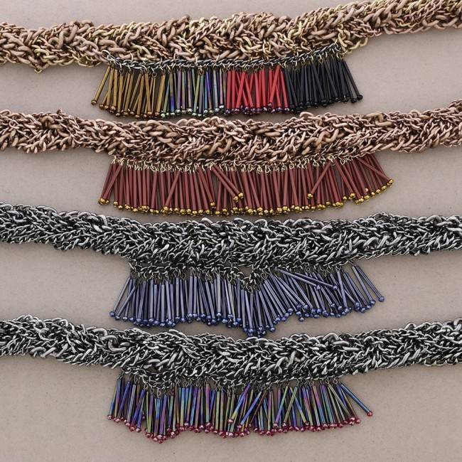 GARGANTILLA CADENAS TRENZADA CUENTAS