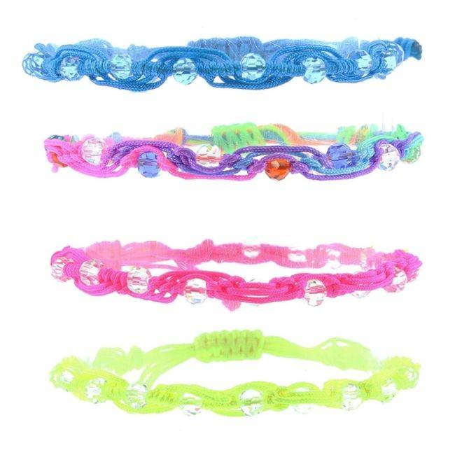 PULSERA  MACRAMÉ CUENTAS FACETADAS