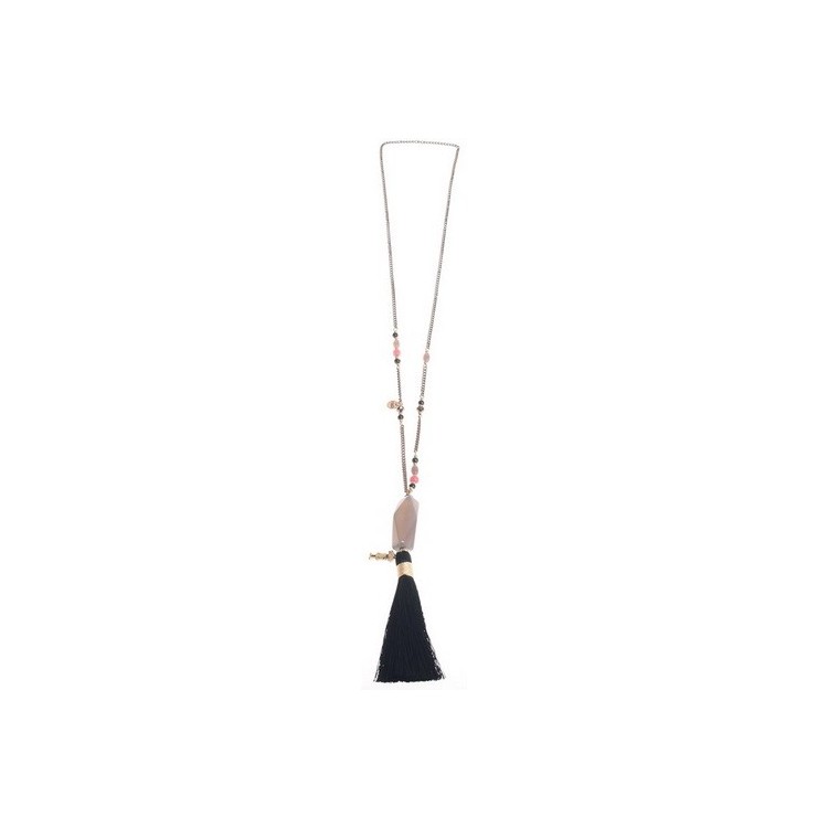 COLLAR LARGO COLG. PIEDRA FLECO
