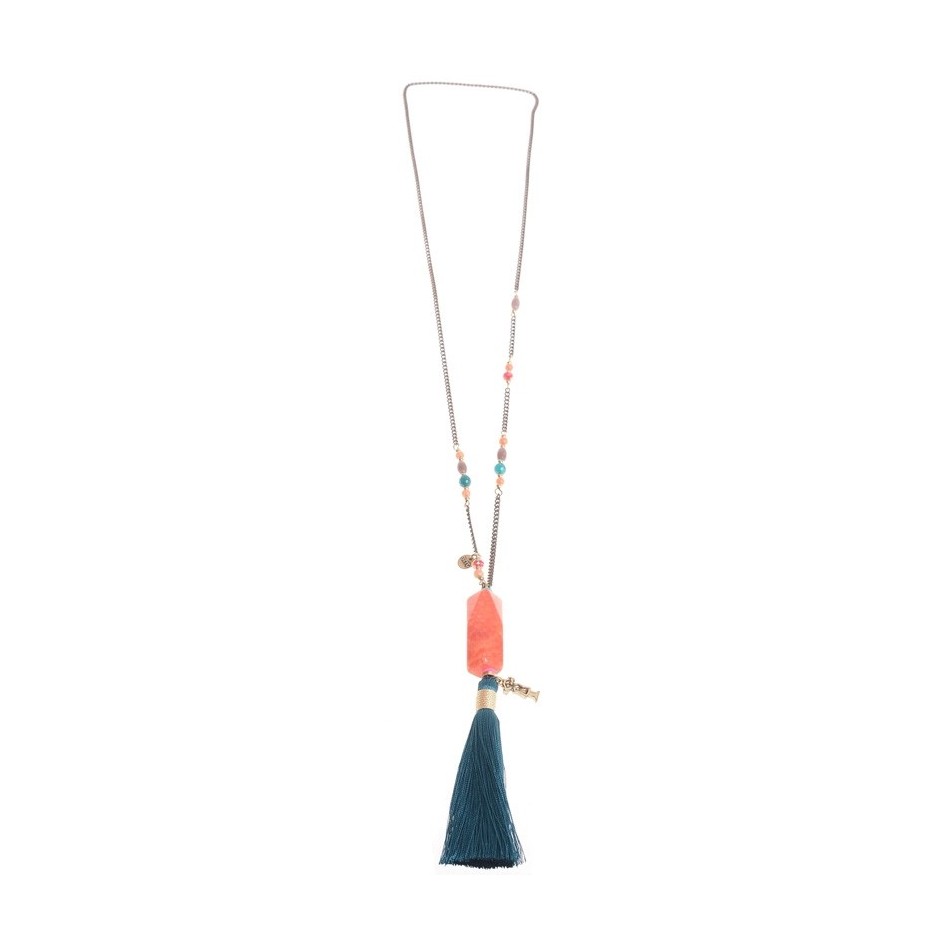 COLLAR LARGO COLG. PIEDRA FLECO
